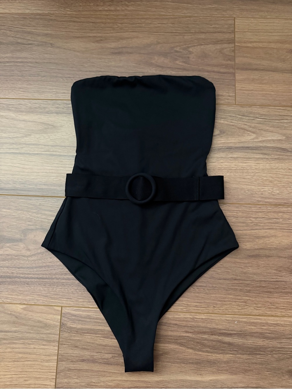 SKIMS Black Strapless Belted One-Piece